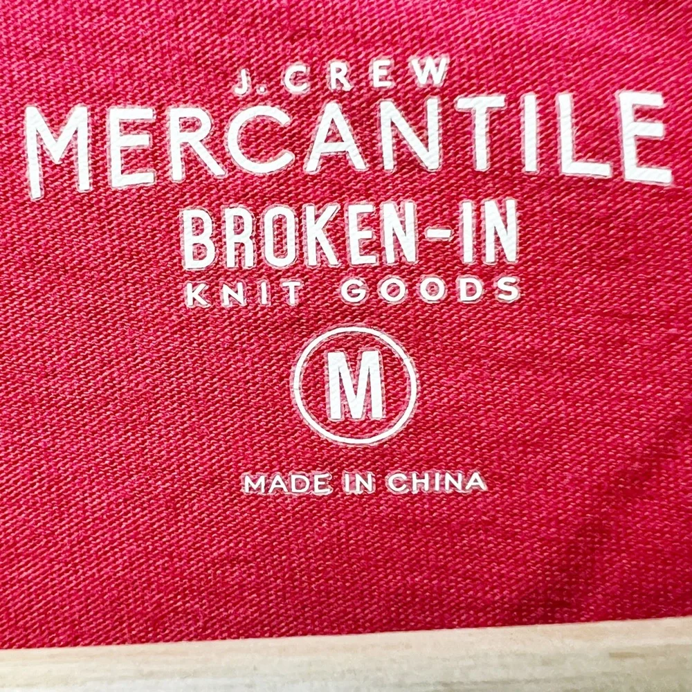 J. Crew Broken In Crew Neck Short Sleeve Holiday T-shirt in Red